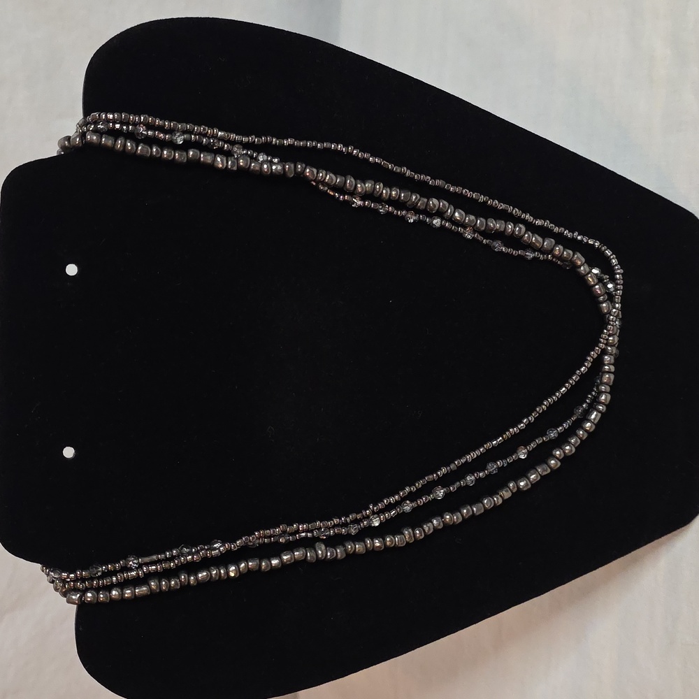 Elegant Silver Beaded Necklace [2/$10]